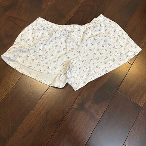Brandy Melville White Floral Print Shorts
